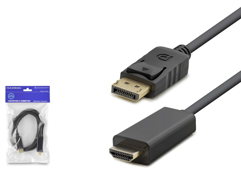 DisplayPort to HDMI Görüntü Kablosu 4K 30 Hz 1.8 m Siyah