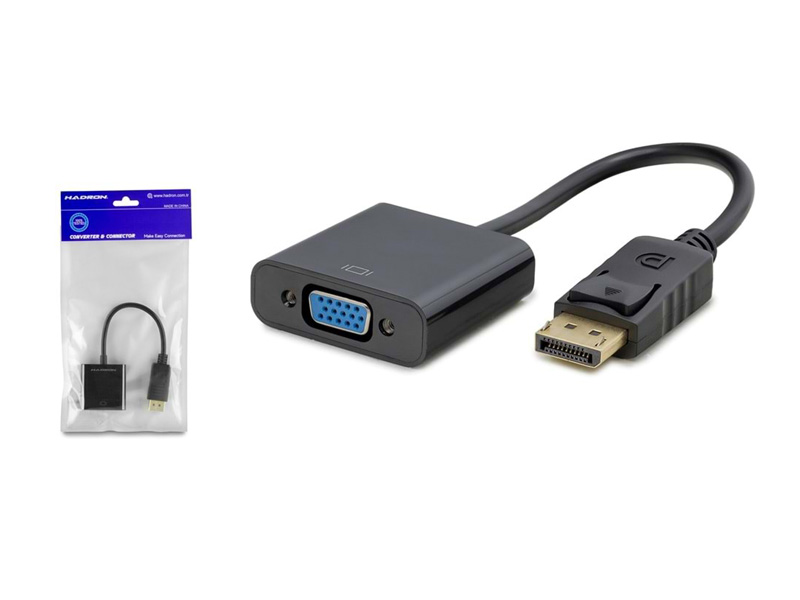 DisplayPort to VGA Görüntü Dönüştürücü 1080p Siyah